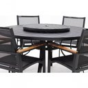 Ver imagem 2 de Jogo de Mesa 1,40m 6 Cadeiras Alumínio Área Externa Interna Preto