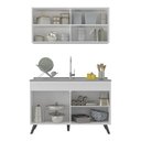 Ver imagem 6 de Armário de Cozinha Compacta 120cm Veneza Multimóveis V2141 Branco/Preto