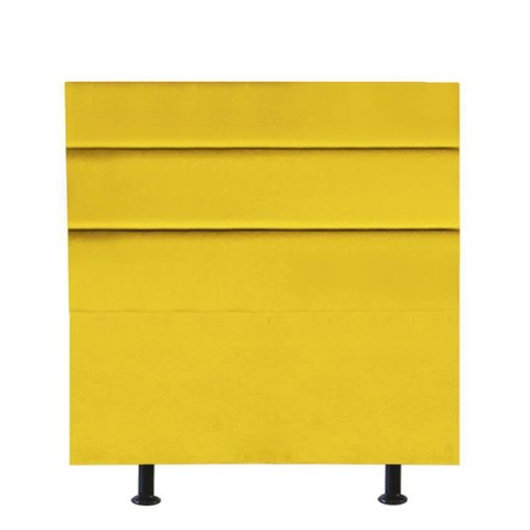 Cabeceira Estofada Argentina 100cm Solteiro para Cama Box Quarto Corino Amarelo - Gat Magazine