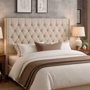 Ver imagem 1 de Cabeceira para Cama Box Casal 150cm Soft Linho Bege - Sallar Home