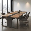 Ver imagem 1 de Mesa Reunião Retangular 240cm com Passa Fio 6 Lugares Noce