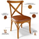 Ver imagem 4 de Kit 08 Cadeiras Para Sala de Jantar e Estar Living Estofada Ávila L02 Couríssimo Camel - Lyam Lyam D