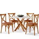 Ver mais imagens de Kit 08 Cadeiras Para Sala de Jantar e Estar Living Estofada Ávila L02 Couríssimo Camel - Lyam Lyam D