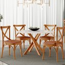Ver imagem 2 de Kit 08 Cadeiras Para Sala de Jantar e Estar Living Estofada Ávila L02 Couríssimo Camel - Lyam Lyam D