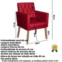 Ver imagem 2 de Poltrona Decorativa Tecido Corano para Sala de Espera Comercial Base Fixa Pés em Madeira Natural