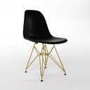 Ver imagem 4 de Mesa Jantar Industrial Retangular 137x90cm Canela Base V com 6 Cadeiras Eames Eiffel Pretas Base Dou