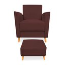 Ver imagem 3 de Poltrona de Amamentação com Puff Flavia Suede Marsala - Pallazio