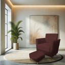Ver imagem 2 de Poltrona de Amamentação com Puff Flavia Suede Marsala - Pallazio