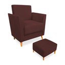 Ver imagem 1 de Poltrona de Amamentação com Puff Flavia Suede Marsala - Pallazio