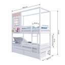 Ver imagem 7 de Beliche Casinha Reta 2 Gavetas Grade Removível Branco Rosa