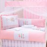 Kit Berço Americano Menina Passarinho Rosa 11 Peças - 1