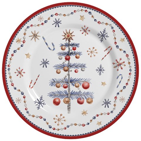 JOGO DE PRATOS RASO NATAL ALLEANZA GREETINGS C/6 UNID 1ªLINH