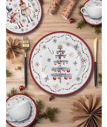 Ver imagem 2 de JOGO DE PRATOS RASO NATAL ALLEANZA GREETINGS C/6 UNID 1ªLINH