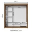 Ver imagem 5 de Guarda-roupa Casal 3 Portas de Correr com Espelho 2 Gavetas Rustic/cinza Sublime Madesa