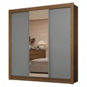 Ver imagem 3 de Guarda-roupa Casal 3 Portas de Correr com Espelho 2 Gavetas Rustic/cinza Sublime Madesa