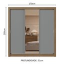Ver imagem 4 de Guarda-roupa Casal 3 Portas de Correr com Espelho 2 Gavetas Rustic/cinza Sublime Madesa