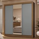 Ver imagem 1 de Guarda-roupa Casal 3 Portas de Correr com Espelho 2 Gavetas Rustic/cinza Sublime Madesa