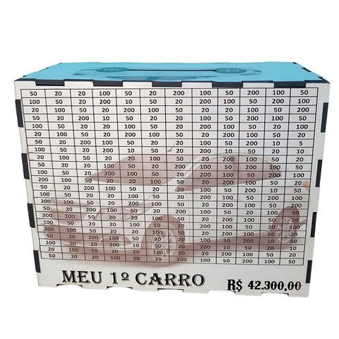 Cofre Desafio Meu Carro Dos Sonhos Junte 40 Mil em Mdf