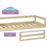 Mini Cama Montessoriana Infantil Montessoriana Graciosa Natural com Grade - Casatema - 3