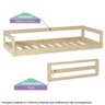 Mini Cama Montessoriana Infantil Montessoriana Graciosa Natural com Grade - Casatema - 2
