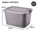 Ver imagem 2 de Caixa Organizadora Container 50 Trava/roda Plasnorthon