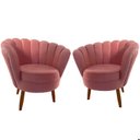 Ver imagem 1 de Kit 2 Poltronas Cadeira Decorativa Pétala Luxo para Sala de Estar Sala de Espera Recepção