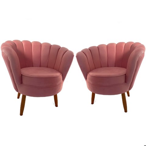 Kit 2 Poltronas Cadeira Decorativa Pétala Luxo para Sala de Estar Sala de Espera Recepção