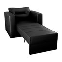 Ver imagem 1 de Sofá Cama Poltrona 1 Lugar Mx48 Marissol Corino Preto com Encosto Reclinável Loja Sheep