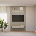 Ver imagem 1 de Painel Ripado para TV até 75 Polegadas com LED MDF 180cmx250cm Modular Cinza Tauari/Gris Fosco