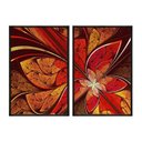 Ver imagem 1 de Kit 02 Quadros Decorativos - Borboleta Abstrata Vermelha Flnt001 - Tela Canvas - 60x80cm