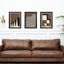 Ver imagem 2 de Kit 3 Quadros Artes Bauhaus Preto e Marrom 33x24cm:moldura Preta