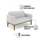 Ver imagem 5 de Sofá Namoradeira com Poltrona Base de Madeira Fixa Castanho Marisa Linho Cinza A05 D03 - D?rossi