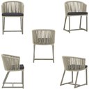 Ver imagem 5 de Mesa com 4 Cadeiras de Jantar Roma 100cm e Noronha em Aluminío Fendi Corda Nautica Estofado 11 Trama