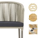 Ver imagem 3 de Mesa com 4 Cadeiras de Jantar Roma 100cm e Noronha em Aluminío Fendi Corda Nautica Estofado 11 Trama