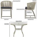 Ver imagem 2 de Mesa com 4 Cadeiras de Jantar Roma 100cm e Noronha em Aluminío Fendi Corda Nautica Estofado 11 Trama