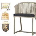 Ver imagem 4 de Mesa com 4 Cadeiras de Jantar Roma 100cm e Noronha em Aluminío Fendi Corda Nautica Estofado 11 Trama