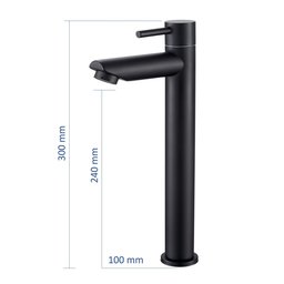 Torneira Banheiro Bica Alta Metal Inox Mesa Preta Nox19b Doan - 5