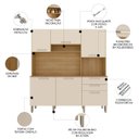 Ver imagem 3 de Armário de Cozinha Compacta 180cm Turim Plus Freijó/soft Z06 - Mpozenato