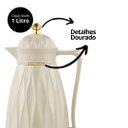 Ver imagem 3 de Garrafa Térmica para Café Khadija Bege e Dourado Luxo 1 Litro - Tuut