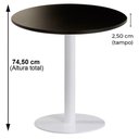 Ver imagem 3 de Mesa de Jantar Pisa Beta 2 Lugares Redonda Tampo MDP Branco e Preto Fratini