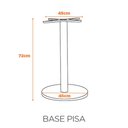 Ver imagem 2 de Mesa de Jantar Pisa Beta 2 Lugares Redonda Tampo MDP Branco e Preto Fratini