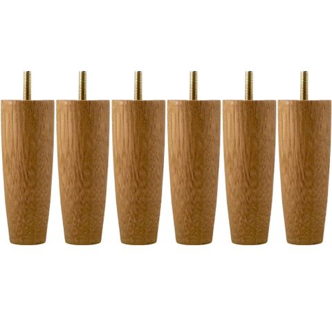 Kit 6 Pés para Cama Solteiro 12cm Pe de Cama Box em Madeira