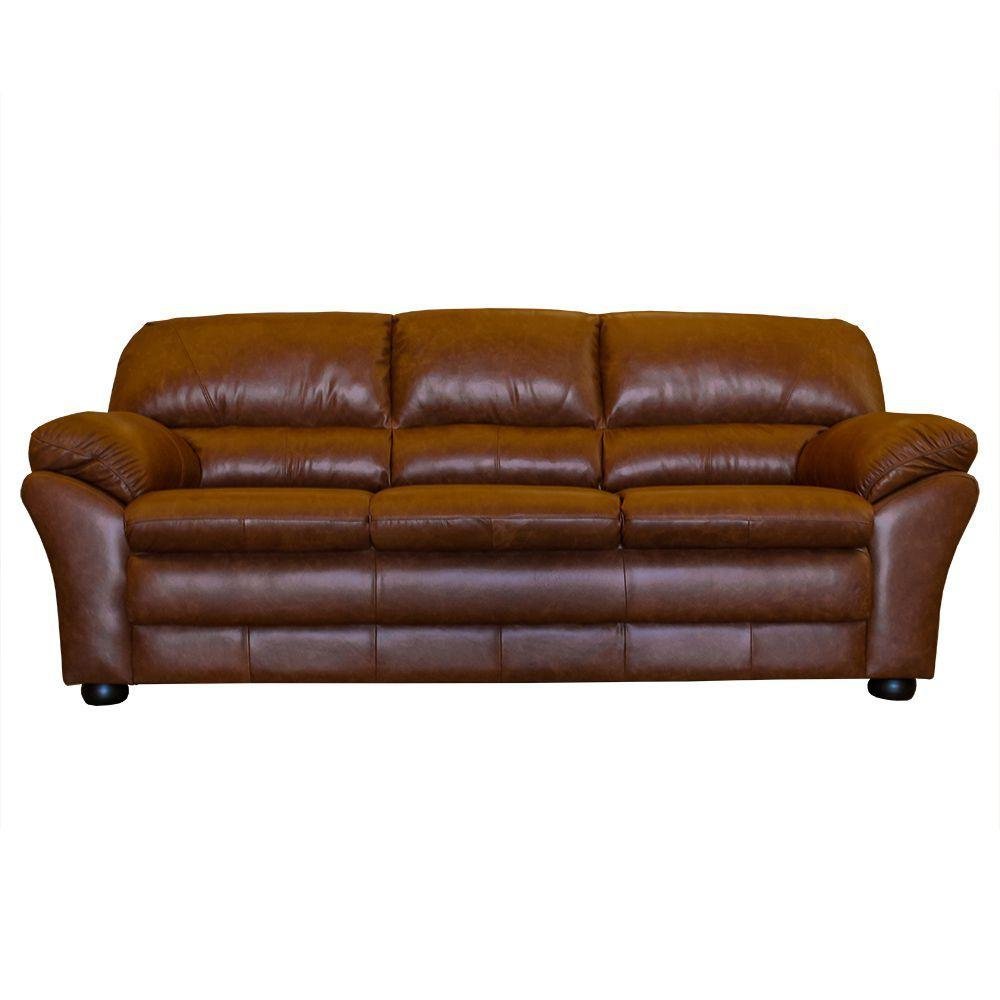 Sofá 3 Lugares Laura 212cm Couro Marrom Envelhecido | MadeiraMadeira