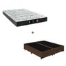 Base Box King - Tecido Sintético Marrom com Colchão Extra Firme D28 - Suporta 80Kg - 1