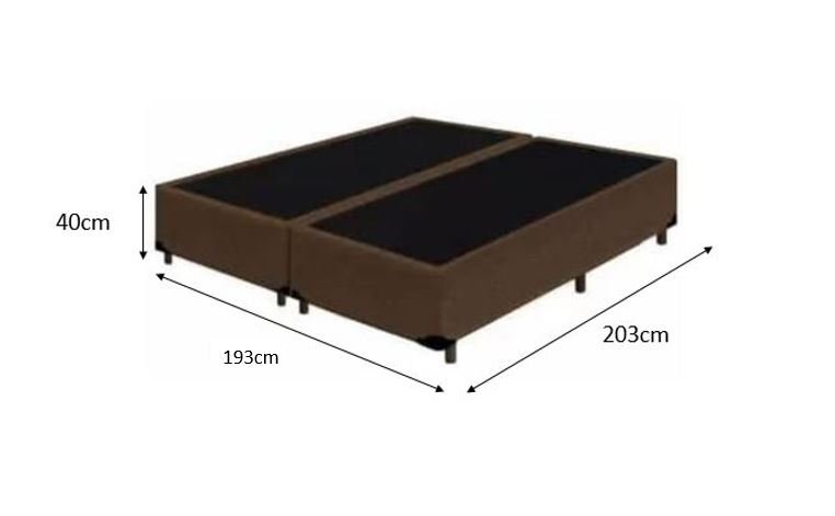 Base Box King - Tecido Sintético Marrom com Colchão Extra Firme D28 - Suporta 80Kg - 5