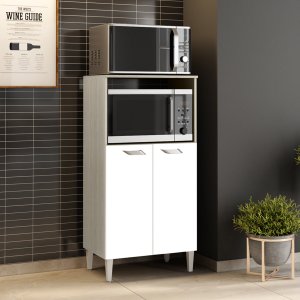 Balcão Multiuso Microondas e Fono Elétrico 2 Portas Prisma Hr Móveis