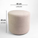 Ver imagem 3 de Kit 02 Puff Perse 40cm Decorativo Tecido Boucle Banqueta Puffe Redondo