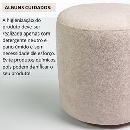 Kit 02 Puff Perse Decorativo Tecido Boucle Banqueta Puffe Redondo - 5