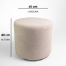 Kit 02 Puff Perse Decorativo Tecido Boucle Banqueta Puffe Redondo - 3