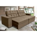 Ver imagem 1 de Sofá Retrátil e Reclinável 2,50m Suede Vancouver Marrom Castor